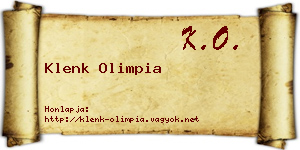 Klenk Olimpia névjegykártya